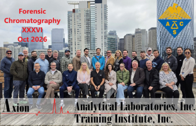 Chromatography course graduates and instructors pose for a group photo at Axion Analytical Laboratories Training Institute in October 2026.